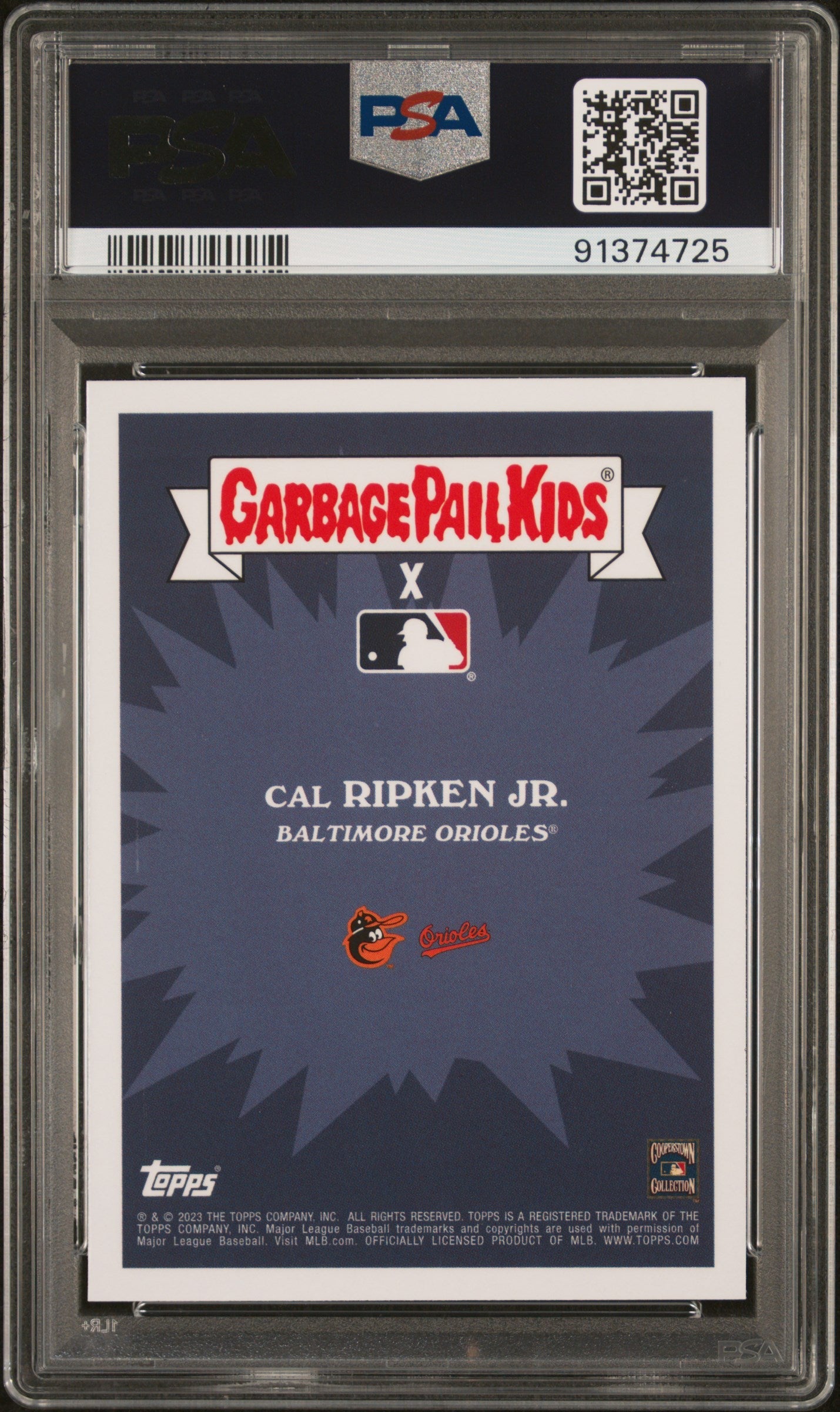 Graded 2023 Topps Garbage Pail Kids Cal Ripken Jr. #5B Rippin Ripken Jr Baseball Card PSA 10 Gem Mint