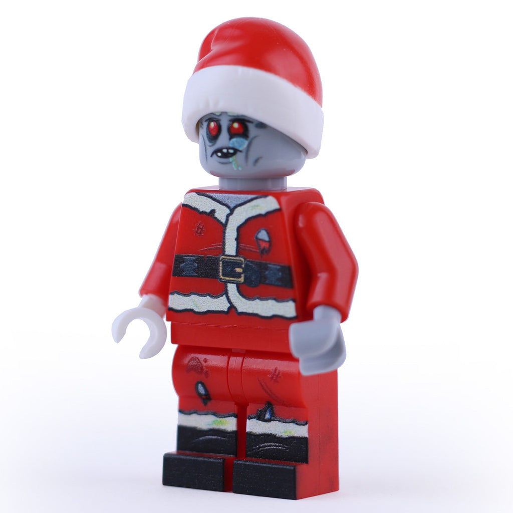Zombie Santa Custom Minifigure – Horror Christmas LEGO Minifig by B3 Customs