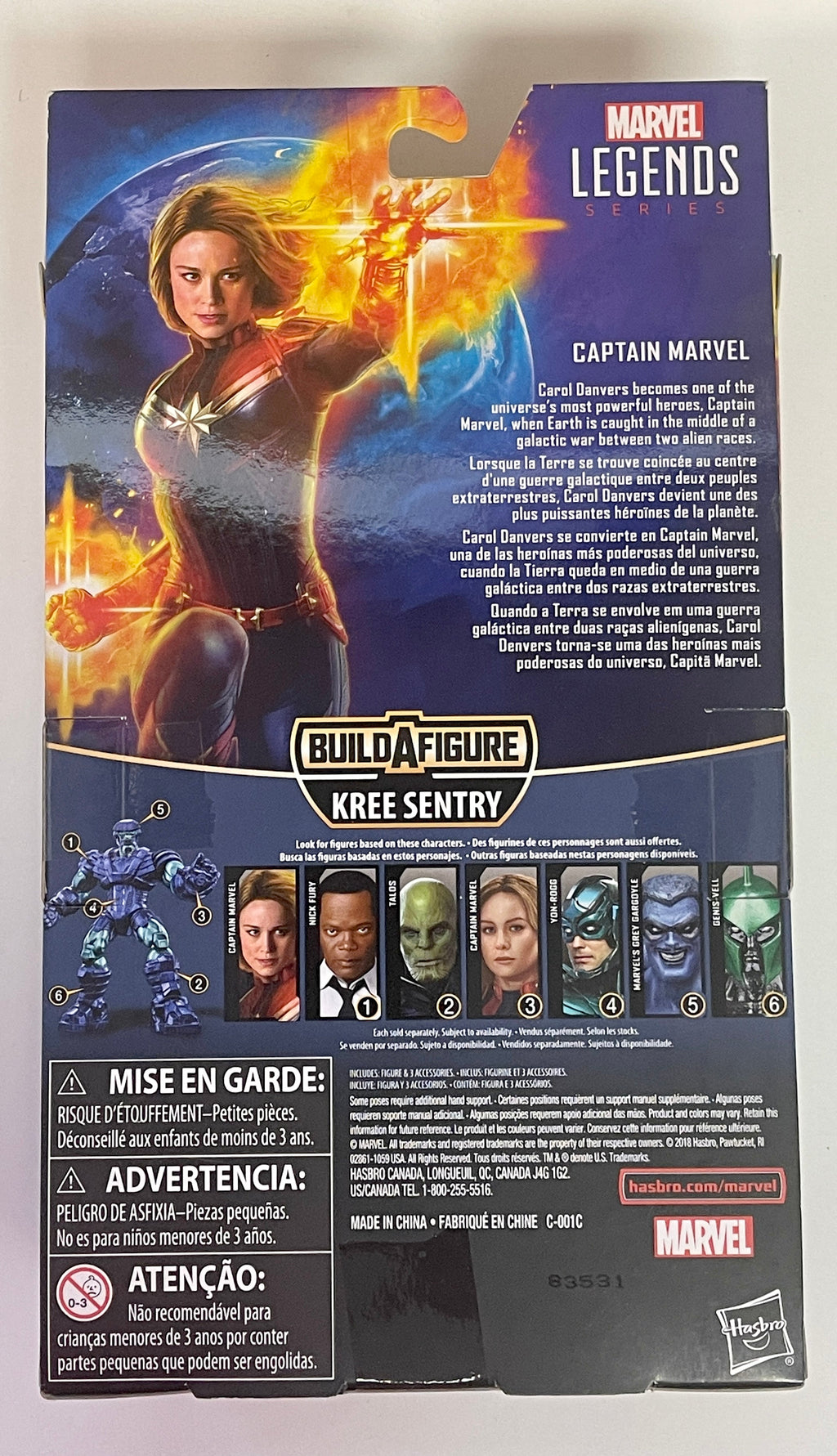 Hasbro Marvel Legends Captain Marvel 6 Inch Figure BAF Knee Sentry