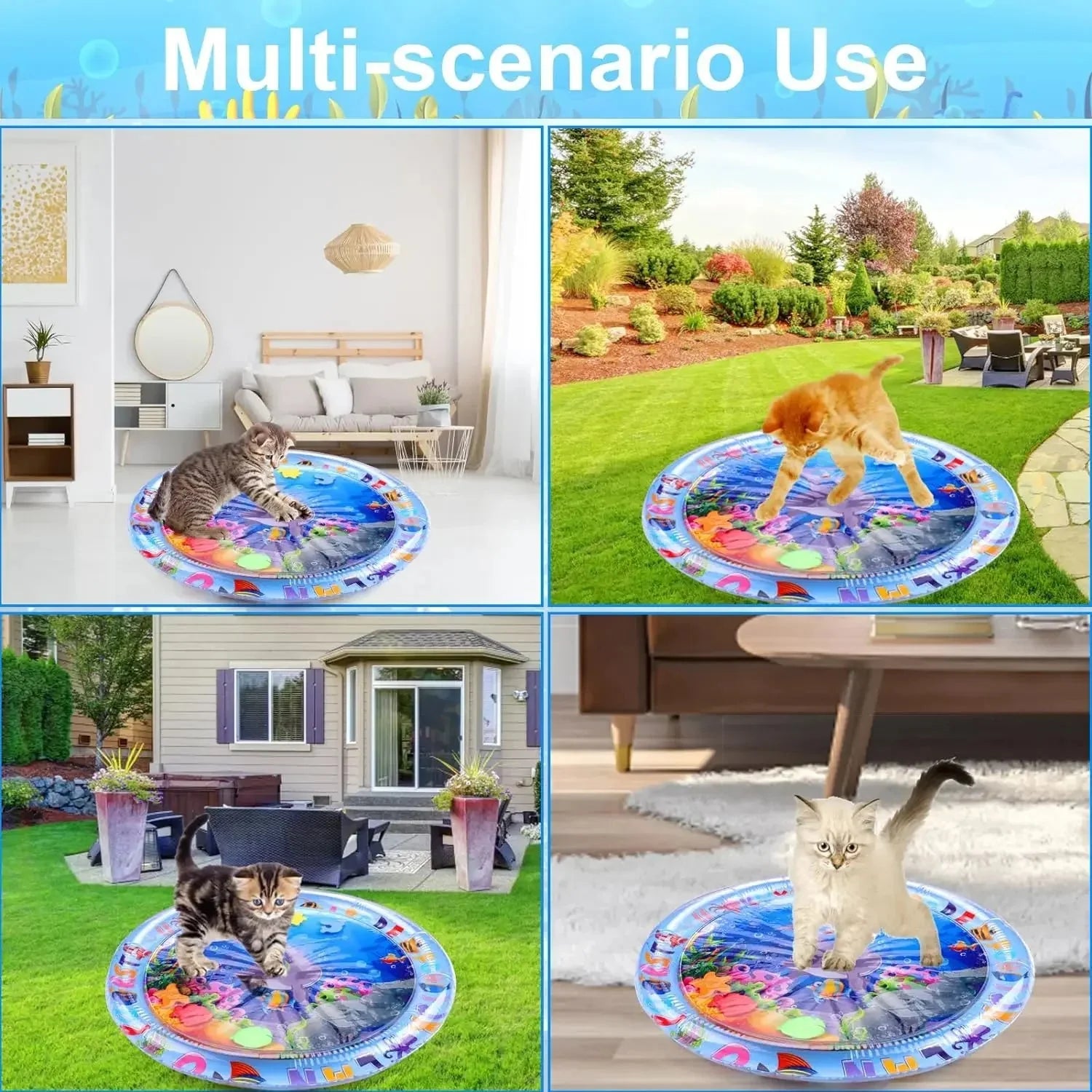Inflatable Water Sensory Play Mat | Ocean Themed Pet Activity Mat