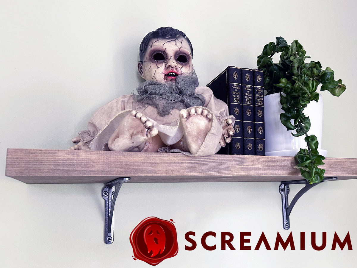 Cracked Face Creepy Doll with Sound