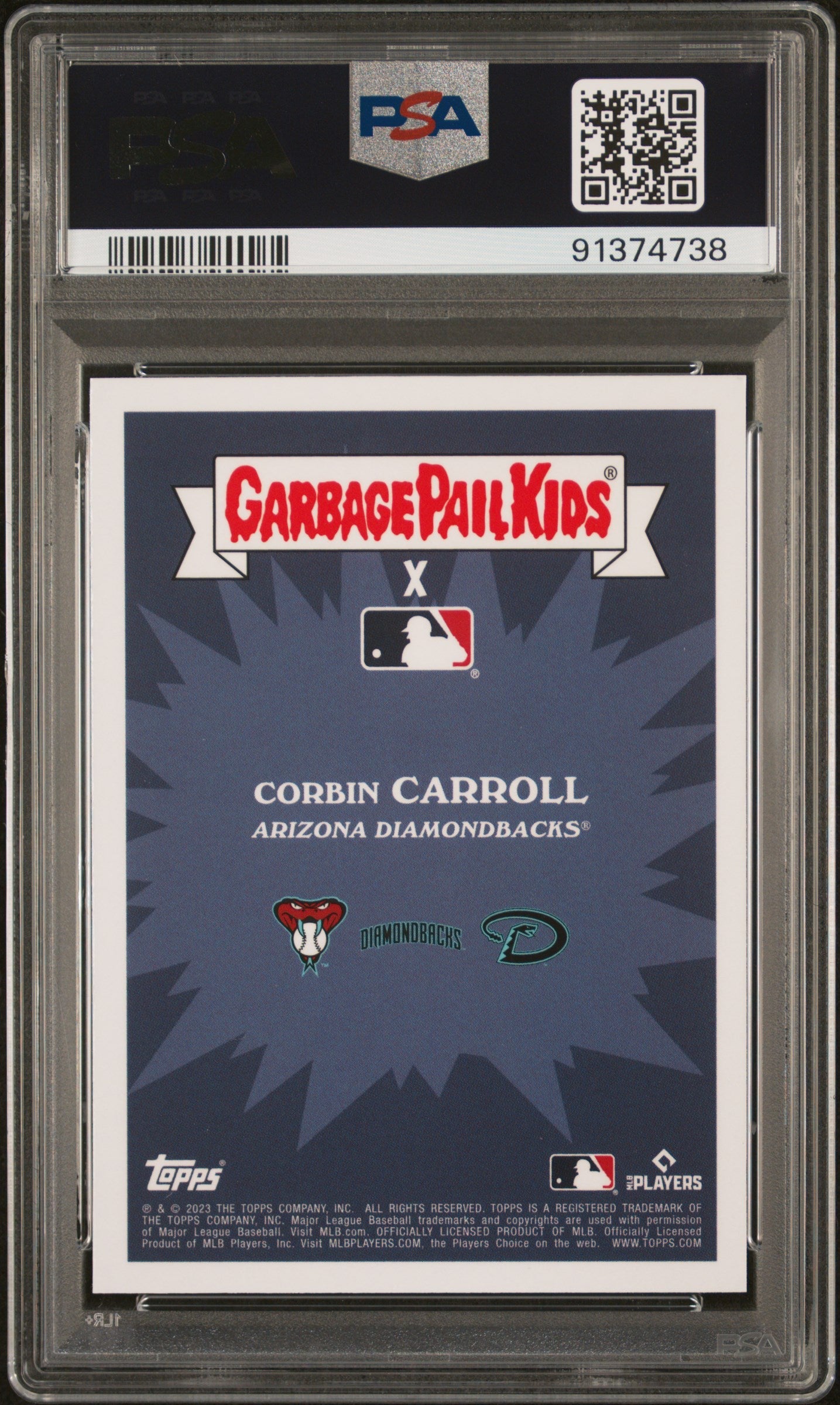 Graded 2023 Topps Garbage Pail Kids Corbin Carroll #19A Coiled Corbin Rookie RC Baseball Card PSA 10 Gem Mint
